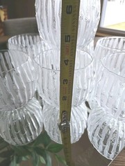 Vtg 1970s TIFFIN Glass Co. Frosted Optic Rib Old Fashioned Rocks MCM Barware USA