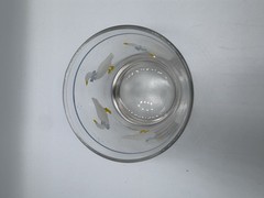 Vintage COUNTRY GOOSE Old Fashioned Glass Tumbler White Blue Bow Cottagecore