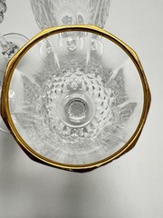 Cristal D Arques Longchamp Gold Rim Crystal Wine Glasses 6 1/2″ Set of 6 France