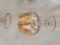 Vintage Set of 6 Medici Brandy Sniffer Arte Italica 24k Gold Trim