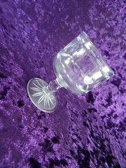 SET OF 5 Crystal Cordial/Shot Glasses with Cut Dot and and Stripe Pattern