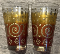 Cerve Tumblers Made In Italy Brown with Gold Pattern
