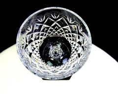 Kusak Brilliant Cut Crystal Cherry Diamond & Fan 2 pc 5″ Port Wine Glasses 1975-