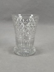Antique Anglo Irish Cut Diamonds & Panels Glass Punch Cup Circa 1820