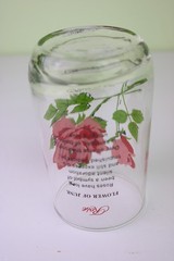 Vtg BROCKWAY Flower of the Month Glass Tumbler Rose June 4 3/4 » Red Pink