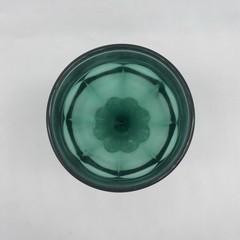 Vintage Duratuff Green Glass Goblet Mid Century Modern