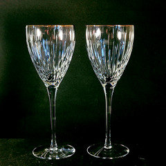 LENOX GRANDEUR WINE GLASSES, 7 7/8″, 6 oz, Cut Lead Crystal, 22K Trim, USA, 2PCS