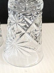 3 Juice Glass Tumblers Anchor Hocking 3in Star of David Early American Prescut