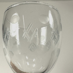 Vtg Standard Glass Etched Criss Cross & Dots 4.5in Petite Wine Glasses Set of 4