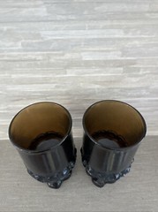 Vintage Franciscan Madeira Glasses Smoke Brown Juice/Wine Glasses Set of 2 MCM