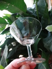 William Fraser Crystal, Germany Clear Vertical Lines Cut Liquor Cocktail Glass