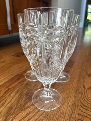 Godinger Shannon South Beach Palm Set Of 3 Ice Tea Goblets Glasses 8”