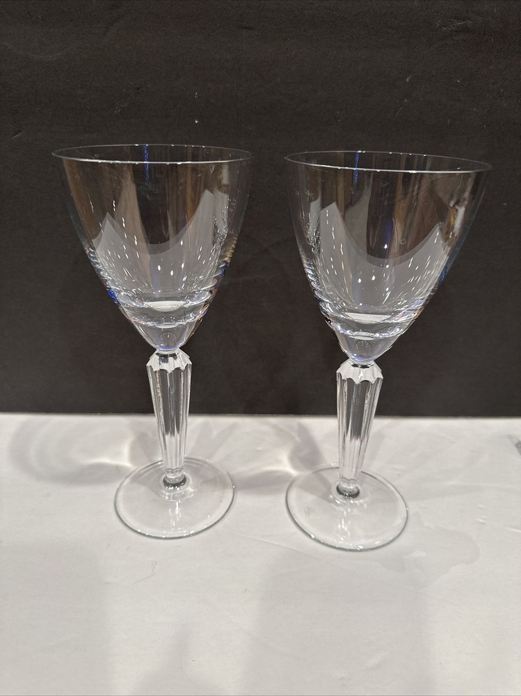 Vintage Miller Rogaska Crystal Wine Glass Tulipe 9″ H Etched/Signed