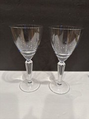Vintage Miller Rogaska Crystal Wine Glass Tulipe 9″ H Etched/Signed