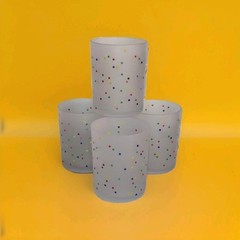 Frosted Polka Dot Tumbler Double Old Fashioned