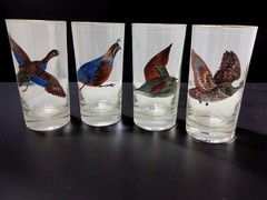 Hazel-Atlas Old Fashion Bird Theme California Quail,Pintail,Black Duck,Ruffed Gr