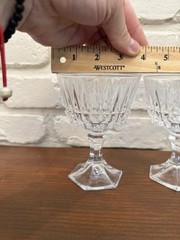 Vintage Fosteria Heritage Crystal Champagne Sherbert Clear Glasses 5″ Set of 2
