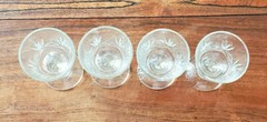 Vintage Set Of Four (4) Crystal 3 1/4″ Footed Liquor Coctail Glasses