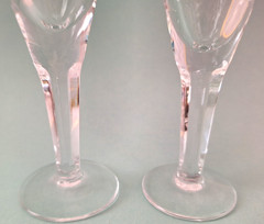 2 Vintage Brilliant Cut Crystal Glasses Liqueur Cordial Shot Stemware 2 fl oz.