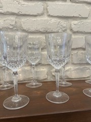Crystal Wine Glasses American Heritage by ST GEORGE elegant stems Set Of 9