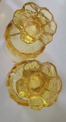 2 Vintage TIFFIN FRANCISCAN MADEIRA Cornsilk Yellow Footed Water Goblets 5.5″