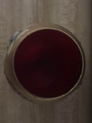 Murano Italian Art Glass Cranberry Gold Gilt Hand Painted Floral Cordial