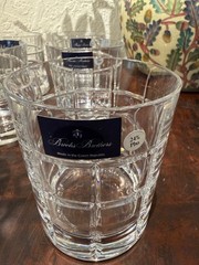 Brooks Brothers 24% Lead Crystal Tumblers – Set of 6 – Czech Republic – Cut Grid