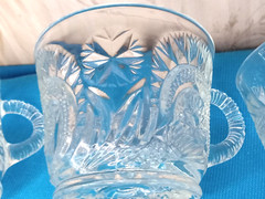 Lot Of Five Vintage Pin Wheel Star Burst Atomic Era Punch Cups Holiday Party 3OZ