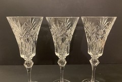 (3) JG Durand Cristal D’Arques Vincennes Crystal Water Goblet 9 1/2” France EUC
