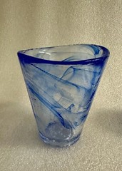 KOSTA BODA MINE BLUE TUMBLERS Ulrica Hydman Vallien Set of 2