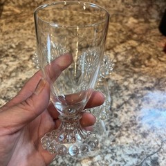 5-Iced Tea Goblet – Laurel (Gray Cut) by ANCHOR HOCKING (Discontinued Piece)