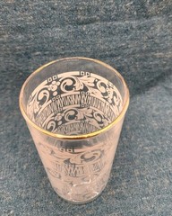 Anchor Hocking CHANTILLY Tumbler Glass Gold Edge 5 Inches Tall MCM Barware