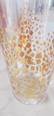 Vintage Mid-Century Mod Metallic Gold Confetti Highball Tumbler Glasses Set of 3