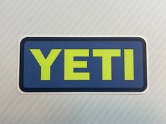 YETI Cooler / Cup Logo Decal -(Blue and Neon Green) – 4″ Sticker