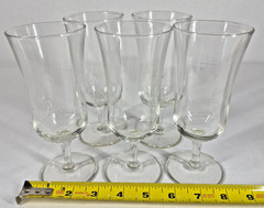 Set 5 Clear Stemmed Wine Glasses Flared Tulip Goblets Small Dessert Cups 1295