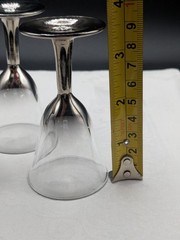 Vintage Set of 3 Silver Ombre Cordial Shot Glasses 3.5” Made In France