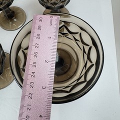 VTG Lot Of 12 Noritake Perspective Smoke Brown Glass Goblets Wine & Sherbet Cups