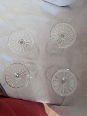 Four Crystal Wine Glasses With Grape Design