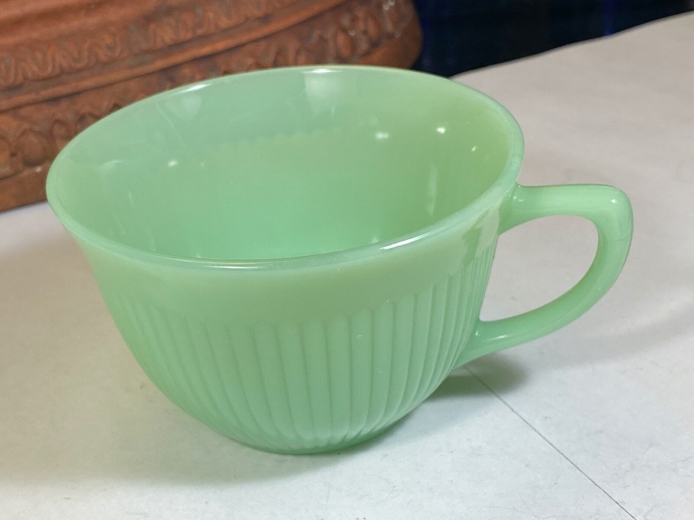 Jadeite Ribbed Coffee Cup $ Available Unsigned Vintage MCM