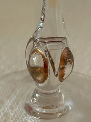 Vintage MCM Jozef Stanik Zlata Zuzana Amber Champagne Coupes Gold Ball Set of 4