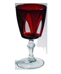 Cristal D’Arques by J.G.Durand – Ruby Red Vintage Crystal Gothic Water Glass 6″