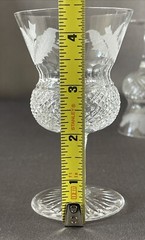 Edinburgh Crystal Thistle 8 (eight) 4 7/16” Cordial Glasses SIGNED