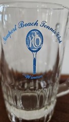 Newport Beach Beer Mug Libbey Tennis Club, CA Vintage Heavy Glass Tankard