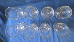 8 JAVIT CRYSTAL RAIN ICED TEA GLASSES STEM #190 MID-CENTURY MODERN EXCELLENT