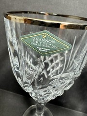 Dublin Platinum Band Shannon Crystal Goblets Set Of 4 9 Oz New Old Stock (b84)