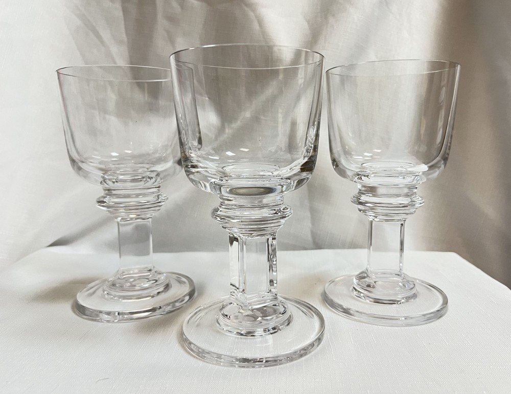 Dansk Crystal-CARLA France-Clear Square Stem 7″ in height (Set of 3)