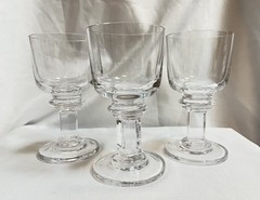 Dansk Crystal-CARLA France-Clear Square Stem 7″ in height (Set of 3)