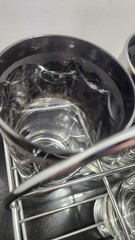 Vtg Silver Ombre Highball Glasses Set Of 6 Frosted Leaf & Grapes With Caddy