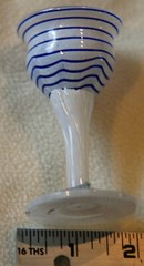 3 1/4″ Tall Kosta Boda Ulrica Hydman-Vallien White & Blue swirl Mini Goblet
