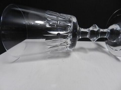 zzx5-a LOT 2 CUT CRYSTAL WATER GLASSES STEMS 6 1/2″ H